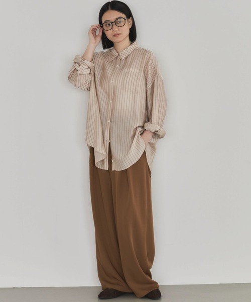 Doux archives(ドゥアルシーヴ)の「マルチwayオーバーシアーシャツ(シャツ/ブラウス・レディース・グレイッシュベージュ/ベージュ/キャメル・FREE)」の19枚目の写真