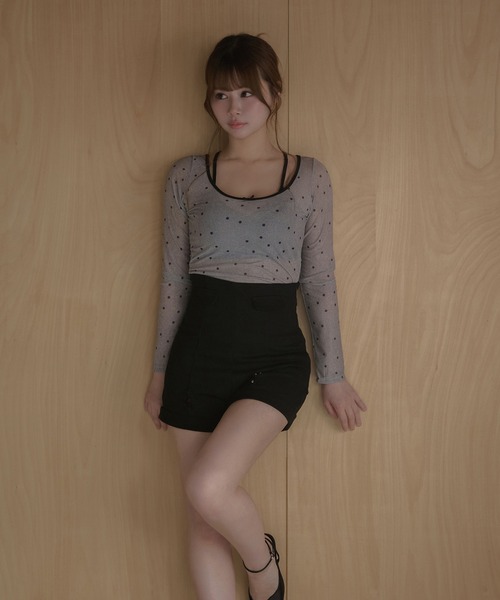 M DOLLY（エムドリー）の「Sheer dot remi tops / シアードットレミトップス（その他トップス・レディース・グレー/ベージュ/ブラック・FREE）」の8枚目の写真