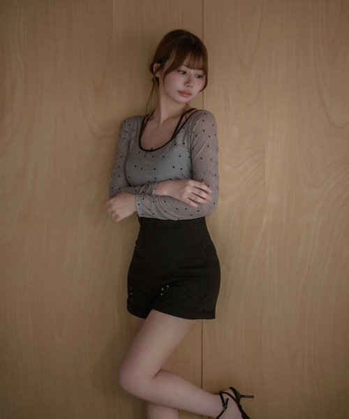 M DOLLY（エムドリー）の「Sheer dot remi tops / シアードットレミトップス（その他トップス・レディース・グレー/ベージュ/ブラック・FREE）」の9枚目の写真