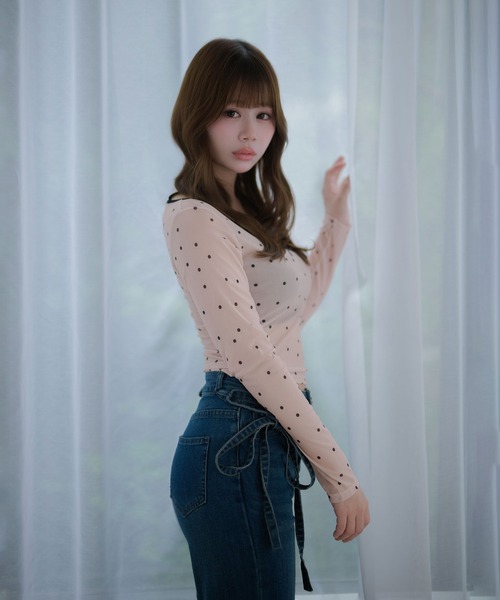 M DOLLY（エムドリー）の「Sheer dot remi tops / シアードットレミトップス（その他トップス・レディース・グレー/ベージュ/ブラック・FREE）」の14枚目の写真
