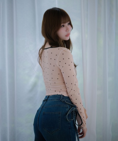 M DOLLY（エムドリー）の「Sheer dot remi tops / シアードットレミトップス（その他トップス・レディース・グレー/ベージュ/ブラック・FREE）」の16枚目の写真