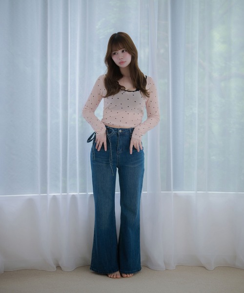 M DOLLY（エムドリー）の「Sheer dot remi tops / シアードットレミトップス（その他トップス・レディース・グレー/ベージュ/ブラック・FREE）」の17枚目の写真