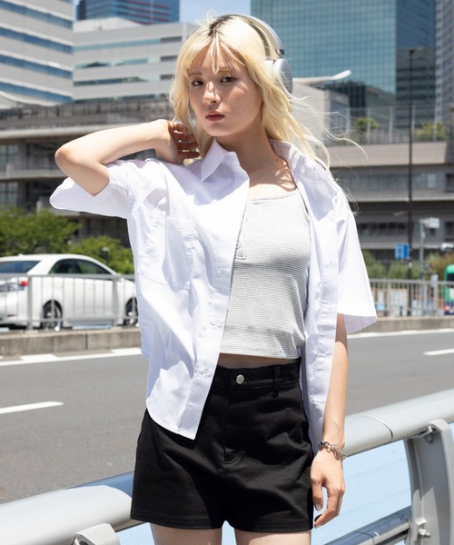 WEGO(ウィゴー)の「WEGO/【26年春夏新作】ダブルポケットBIGラメシャツ(シャツ/ブラウス・レディース・サックスブルー/ホワイト・FREE)」の12枚目の写真