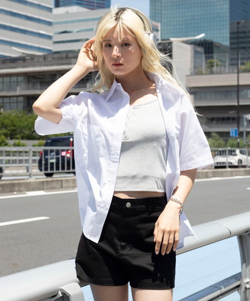 WEGO(ウィゴー)の「WEGO/【26年春夏新作】ダブルポケットBIGラメシャツ(シャツ/ブラウス・レディース・サックスブルー/ホワイト・FREE)」の14枚目の写真