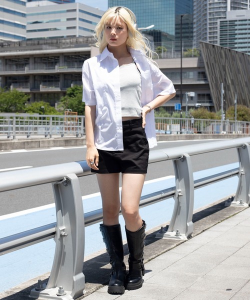 WEGO(ウィゴー)の「WEGO/【26年春夏新作】ダブルポケットBIGラメシャツ(シャツ/ブラウス・レディース・サックスブルー/ホワイト・FREE)」の16枚目の写真