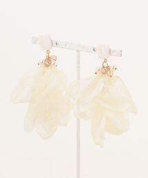 【atelier*mio】ポリマークレイ × シフォンフラワー costume jewelry ピアス