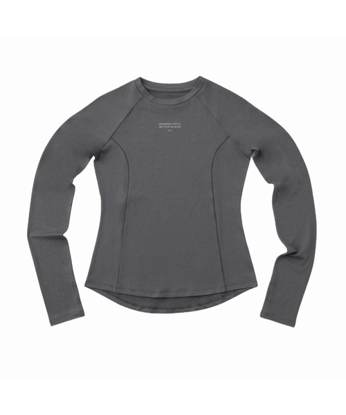 SLOUPLAY(スロープレイ)の「スキンフィットフィンガーホールロングスリーブトップ(3色)(Tシャツ/カットソー・レディース・チャコール/ブラック/ホワイト・LARGE/MEDIUM/SMALL)」の3枚目の写真