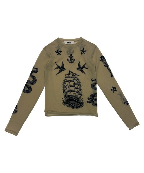 DAIRIKU(ダイリク)の「Tattoo SecondSkinKnit/DAIRIKU(Tシャツ/カットソー・メンズ・ベージュ・MEDIUM)」の2枚目の写真