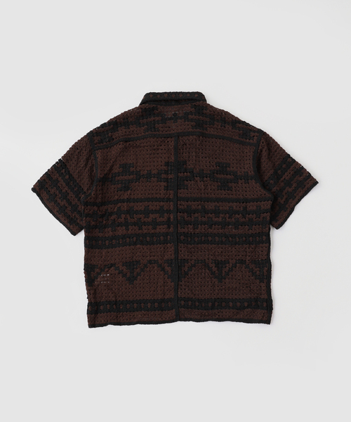EDIFICE(エディフィス)の「クロシェ オープンカラー シャツ(シャツ/ブラウス・メンズ・ブラック/アイボリー・SMALL/MEDIUM/LARGE)」の19枚目の写真