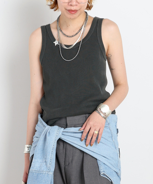 Johnbull（ジョンブル）の「【JOHNBULL/ジョンブル】追加タンクトップ（タンクトップ・レディース・ブラック/ホワイト/ライトグレー/カーキ・FREE）」の3枚目の写真