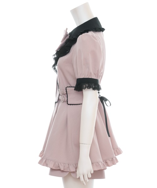 Secret Honey(シークレットハニー)の「ラッフルハートバックルセットアップ(セットアップ・レディース・ブラック/ピンク・MEDIUM)」の10枚目の写真