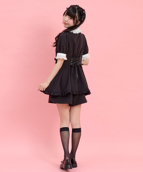 Secret Honey(シークレットハニー)の「ラッフルハートバックルセットアップ(セットアップ・レディース・ブラック/ピンク・MEDIUM)」の8枚目の写真