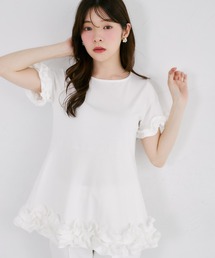 UVカット&接触冷感カットソーフリルペプラムチュニック