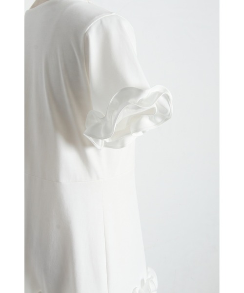 tocco closet（トッコ　クローゼット）の「ＵＶカット＆接触冷感カットソーフリルペプラムチュニック（Tシャツ/カットソー・レディース・ホワイト/ブラック/ネイビー・M）」の8枚目の写真