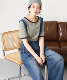 取り外せるサスペンダーデニムワイドパンツ