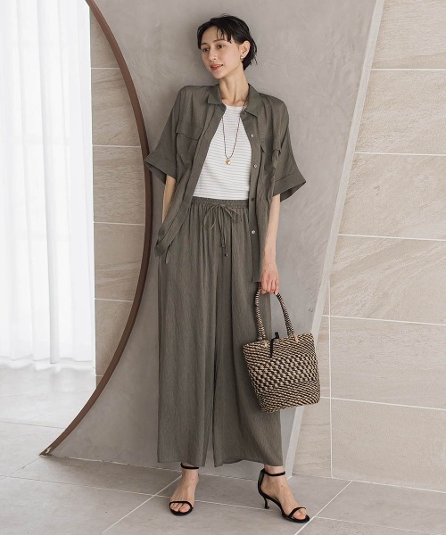 la.f…(ラエフ)の「【SETUP対応】リネンライクシアーボイルワイドパンツ(その他パンツ・レディース・ブラック/カーキ・9号/7号)」の11枚目の写真