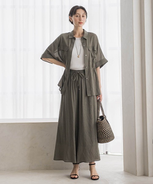 la.f…(ラエフ)の「【SETUP対応】リネンライクシアーボイルワイドパンツ(その他パンツ・レディース・ブラック/カーキ・9号/7号)」の16枚目の写真