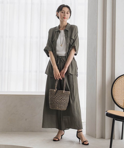 la.f…(ラエフ)の「【SETUP対応】リネンライクシアーボイルワイドパンツ(その他パンツ・レディース・ブラック/カーキ・9号/7号)」の17枚目の写真