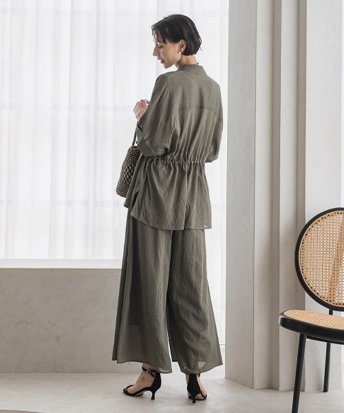 la.f…(ラエフ)の「【SETUP対応】リネンライクシアーボイルワイドパンツ(その他パンツ・レディース・ブラック/カーキ・9号/7号)」の9枚目の写真