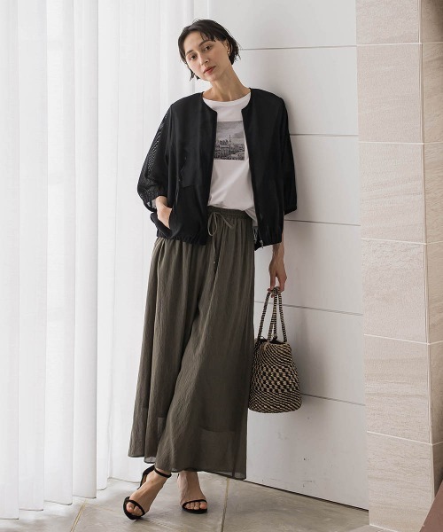 la.f…(ラエフ)の「【SETUP対応】リネンライクシアーボイルワイドパンツ(その他パンツ・レディース・ブラック/カーキ・9号/7号)」の5枚目の写真