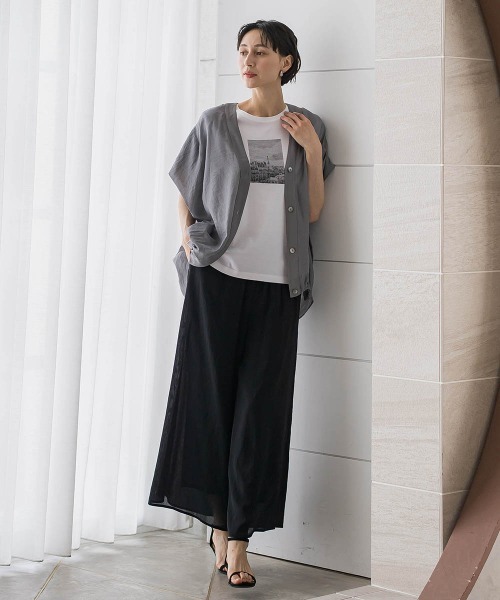 la.f…(ラエフ)の「【SETUP対応】リネンライクシアーボイルワイドパンツ(その他パンツ・レディース・ブラック/カーキ・9号/7号)」の18枚目の写真