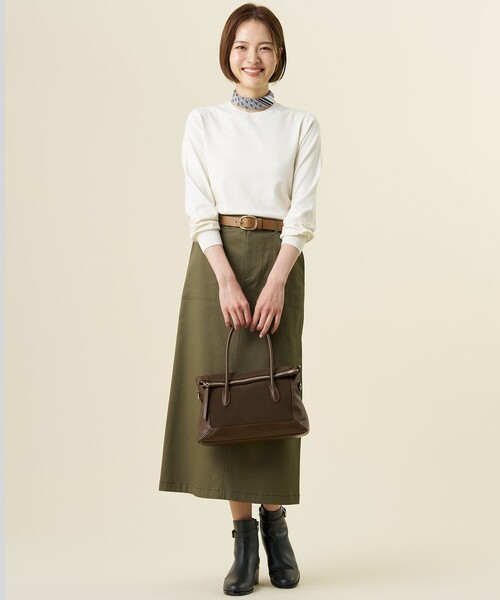 J.PRESS(ジェイプレス)の「千鳥スクエアチェス スカーフ(バンダナ/スカーフ・レディース・ネイビー系5/ダークブラウン系5・F)」の12枚目の写真
