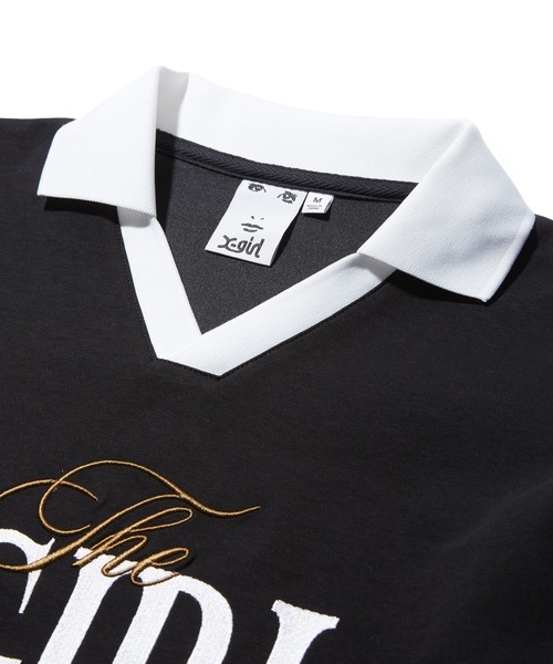 X-girl（エックスガール）の「MIXED FONT LOGO GAME SHIRT（スウェット・レディース・アッシュ/ネイビー/ブラック・S/M）」の12枚目の写真