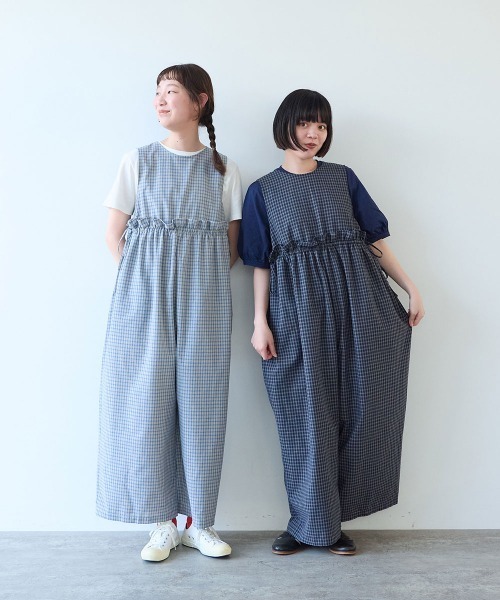 bulle de savon(ビュルデサボン)の「綿麻 tsunagi(つなぎ/オールインワン・レディース・その他1/その他2/ブラック・FREE)」の4枚目の写真