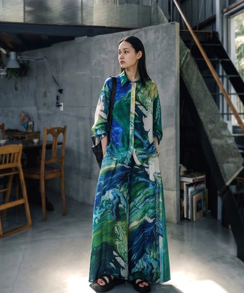 antiqua(アンティカ)の「アート柄 シアー ブラウス(シャツ/ブラウス・レディース・グリーン系その他・ONESIZE)」の11枚目の写真