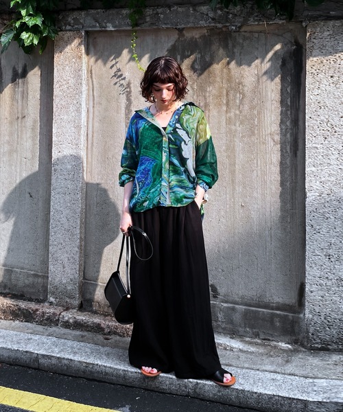 antiqua(アンティカ)の「アート柄 シアー ブラウス(シャツ/ブラウス・レディース・グリーン系その他・ONESIZE)」の13枚目の写真