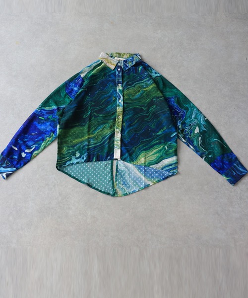 antiqua(アンティカ)の「アート柄 シアー ブラウス(シャツ/ブラウス・レディース・グリーン系その他・ONESIZE)」の20枚目の写真