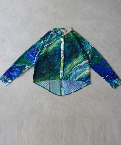 antiqua(アンティカ)の「アート柄 シアー ブラウス(シャツ/ブラウス・レディース・グリーン系その他・ONESIZE)」の22枚目の写真