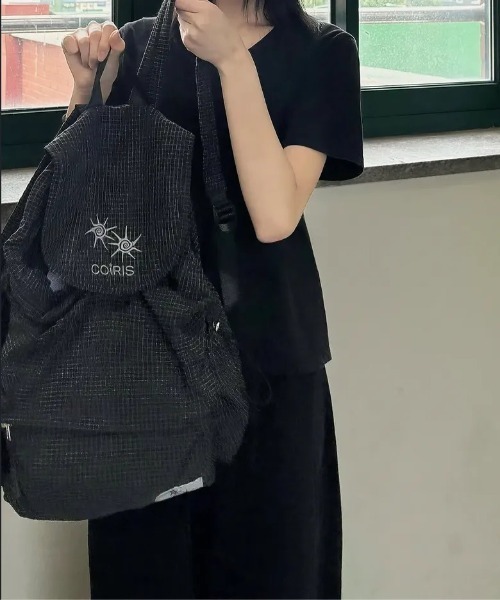COIRIS（コイリス）の「◇COIRIS◇ブランド直輸入正規品/BENTON グリッド チェック ミニ バックパック BENTON GRID CHECK MINI BACK PACK UNISEX（バックパック/リュック・レディース・ダークブラウン/ブラック・FREE）」の8枚目の写真