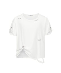 LECYTO | Youth Pin Shirring T-Shirt_[White](Tシャツ/カットソー)