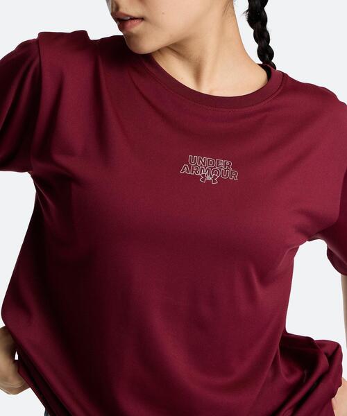 UNDER ARMOUR(アンダーアーマー)の「UAテック グラフィック ボックス ショートスリーブ Tシャツ(トレーニング/レディース)(Tシャツ/カットソー・レディース・レッド系・L/M/XL/S)」の4枚目の写真