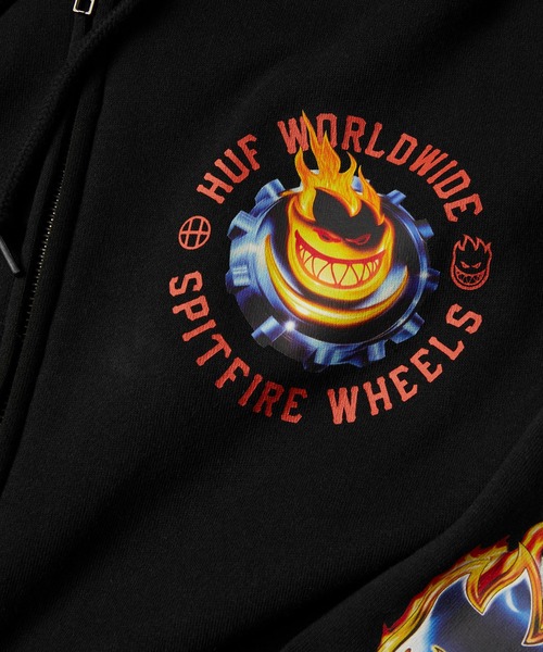 HUF(ハフ)の「huf X SPITFIRE CHROME HEAD FULL ZIP HOODIE(パーカー・メンズ・ブラック・L/M/S/XXL/XL)」の5枚目の写真