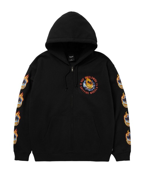 HUF(ハフ)の「huf X SPITFIRE CHROME HEAD FULL ZIP HOODIE(パーカー・メンズ・ブラック・L/M/S/XXL/XL)」の3枚目の写真