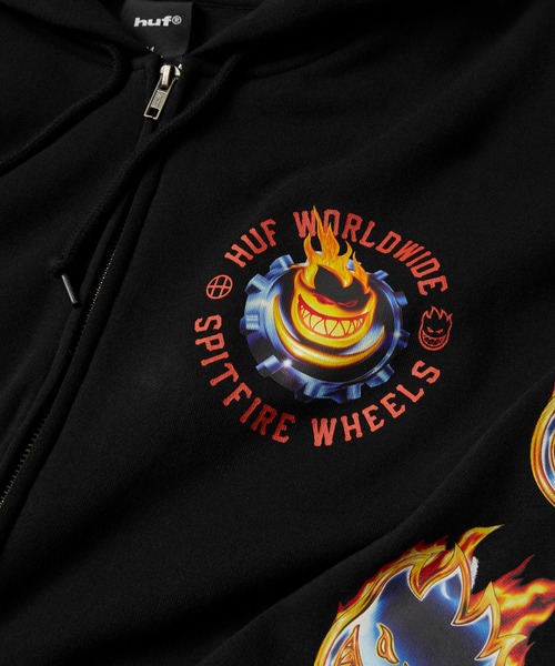 HUF(ハフ)の「huf X SPITFIRE CHROME HEAD FULL ZIP HOODIE(パーカー・メンズ・ブラック・L/M/S/XXL/XL)」の6枚目の写真