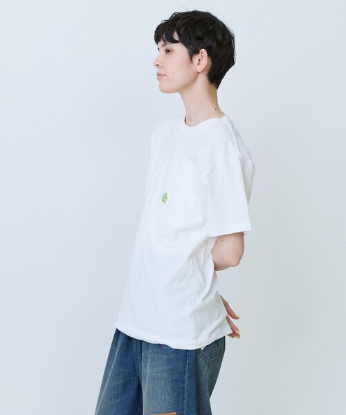 FRAPBOIS PARK(フラボアパーク)の「パークポケTシャツ(Tシャツ/カットソー・レディース・ブラック/ホワイト・2/1)」の4枚目の写真
