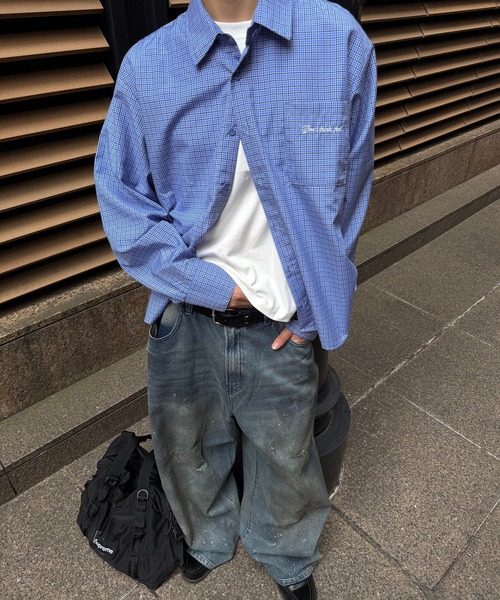 kutir(クティール)の「CROPPED ASSORT CHECK SHIRT/クロップド アソート チェック シャツ(シャツ/ブラウス・メンズ・ブラック/ブルー/ボルドー/グレー・MEDIUM/LARGE)」の5枚目の写真