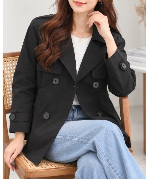 FAZVY(ファズビー)の「都会的に着こなす スタイリッシュトレンチジャケット(トレンチコート・レディース・ブラック/ピンク/ベージュ・L/M)」の17枚目の写真