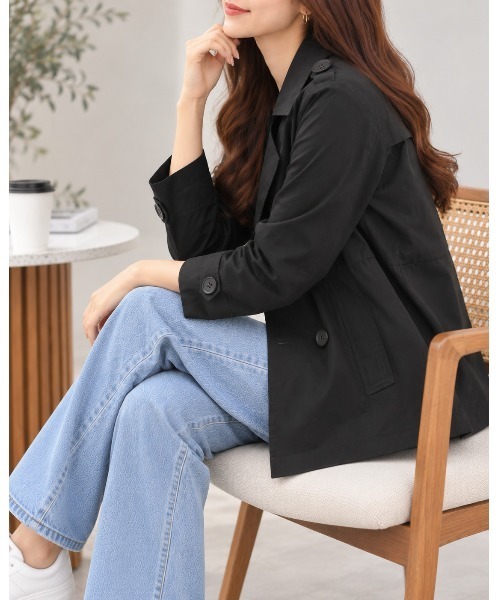 FAZVY(ファズビー)の「都会的に着こなす スタイリッシュトレンチジャケット(トレンチコート・レディース・ブラック/ピンク/ベージュ・L/M)」の20枚目の写真