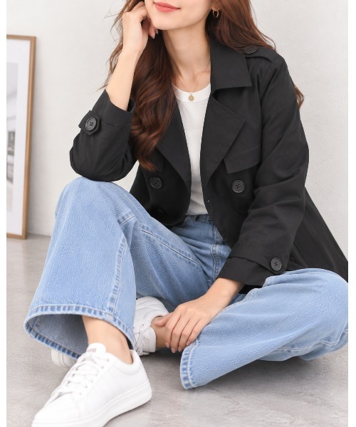FAZVY(ファズビー)の「都会的に着こなす スタイリッシュトレンチジャケット(トレンチコート・レディース・ブラック/ピンク/ベージュ・L/M)」の22枚目の写真