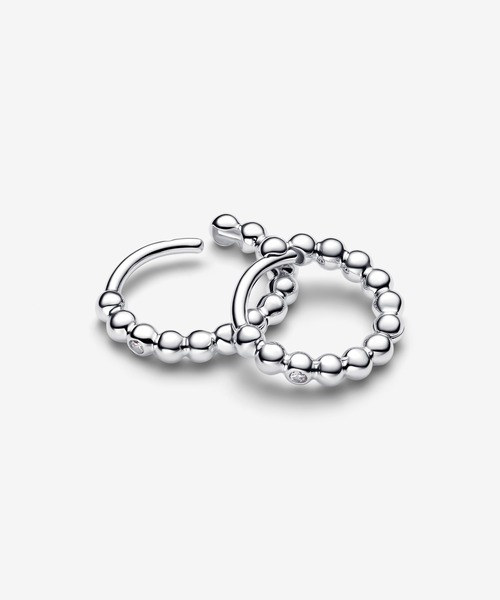 PANDORA(パンドラ)の「ビーデッド ミニ フープピアス(ピアス(両耳用)・レディース・シルバー・FREE)」の2枚目の写真