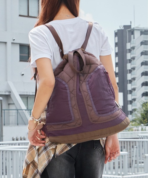 CONTROL FREAK / CTFK(コントロールフリーク)の「CONTROL FREAK / CTFK/コントロールフリーク/シーティーエフケー キルトナップザック 2WAY ブランドロゴ マチあり レディース 2026年秋冬(バックパック/リュック・レディース・ブラック/ブラウン/カーキ・FREE)」の3枚目の写真