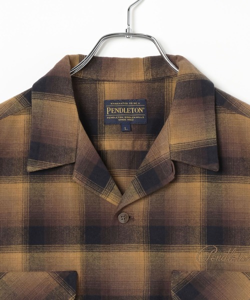 BAYFLOW(ベイフロー)の「【PENDLETON(ペンドルトン)】別注オープンカラーシャツ(シャツ/ブラウス・メンズ・ブラック/キャメル・LARGE/MEDIUM)」の5枚目の写真