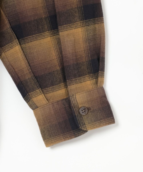 BAYFLOW(ベイフロー)の「【PENDLETON(ペンドルトン)】別注オープンカラーシャツ(シャツ/ブラウス・メンズ・ブラック/キャメル・LARGE/MEDIUM)」の4枚目の写真