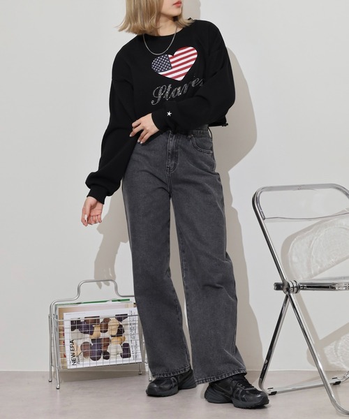 STARTER BLACK LABEL(スターターブラックレーベル)の「STARTER LADYS スウェットショート丈プリントクルー 裏起毛(スウェット・レディース・ホワイト/ブラック/チャコール/ホワイト系その他2/グレー系その他2/ブラック系その他2・FREE)」の15枚目の写真