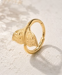 ハワイアンジュエリー フープピアス ホエールテール くじら 金属アレルギー対応 (片耳用)
