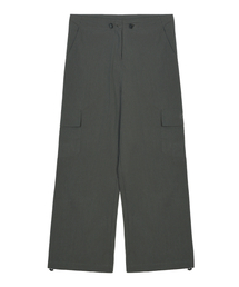 BUTTERFLY EMBROIDERY WIDE CARGO PANTS_CHARCOAL